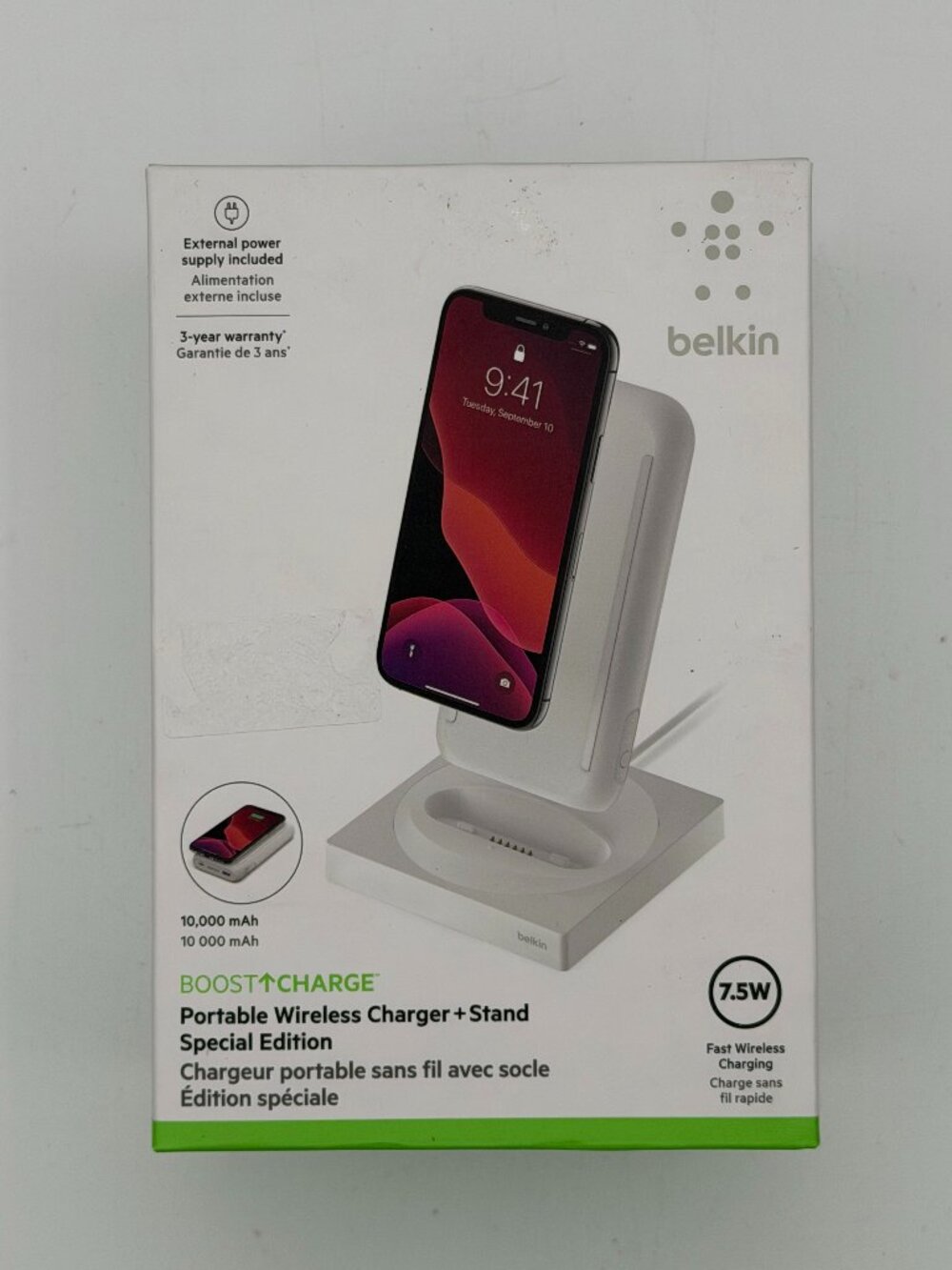 Belkin BoostCharge Portable Wireless Charger Stand 10000mAh 7.5W New Sealed